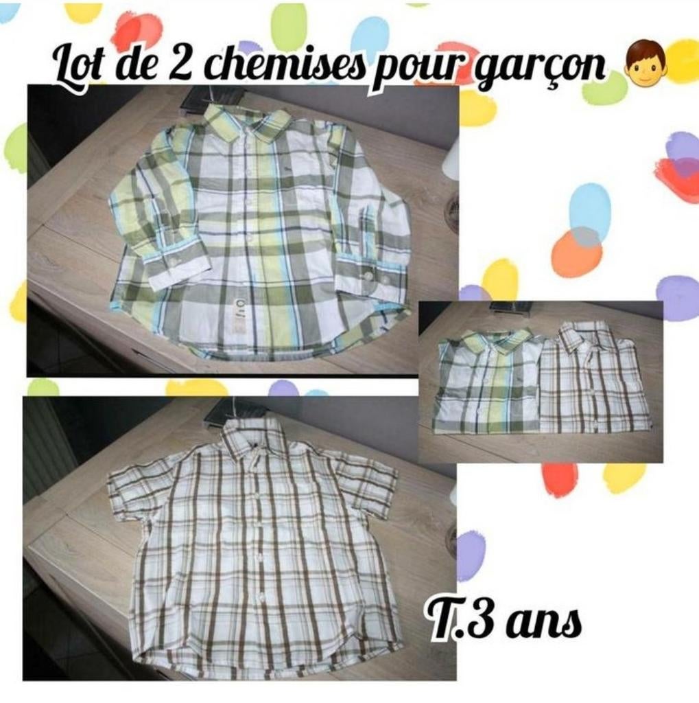 Chemises pour garçon -lot de 2-T.3 ans, Enlèvement ou Envoi, Utilisé, Garçon