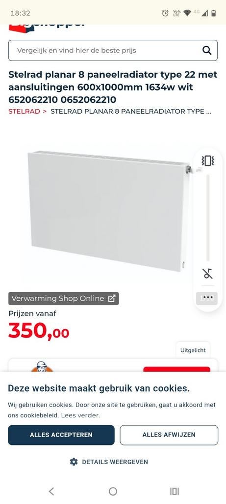 Stelrad planar eco radiatoren., Doe-het-zelf en Bouw, Verwarming en Radiatoren, Zo goed als nieuw, Ophalen
