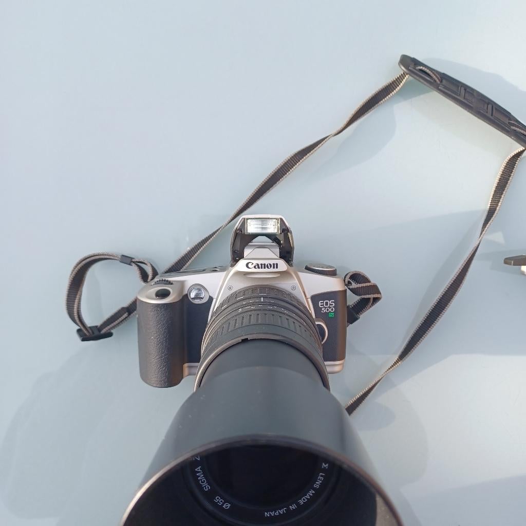 Canon EOS 500 spiegelreflexcamera met 2 lenzen, Audio, Tv en Foto, Fotocamera's Analoog, Zo goed als nieuw, Spiegelreflex, Canon