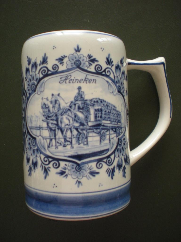 HEINEKEN  Chope en delft, Collections, Marques de bière, Enlèvement ou Envoi, Comme neuf, Chope(s), Heineken