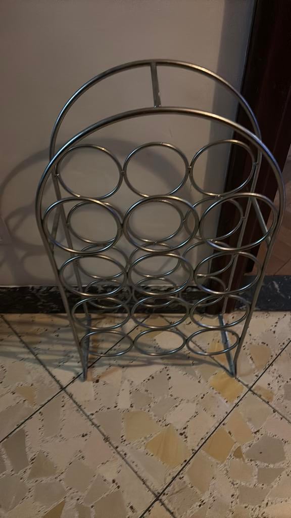 RVS wijnrekje, Ophalen, Zo goed als nieuw, Metaal, 5 tot 15 flessen