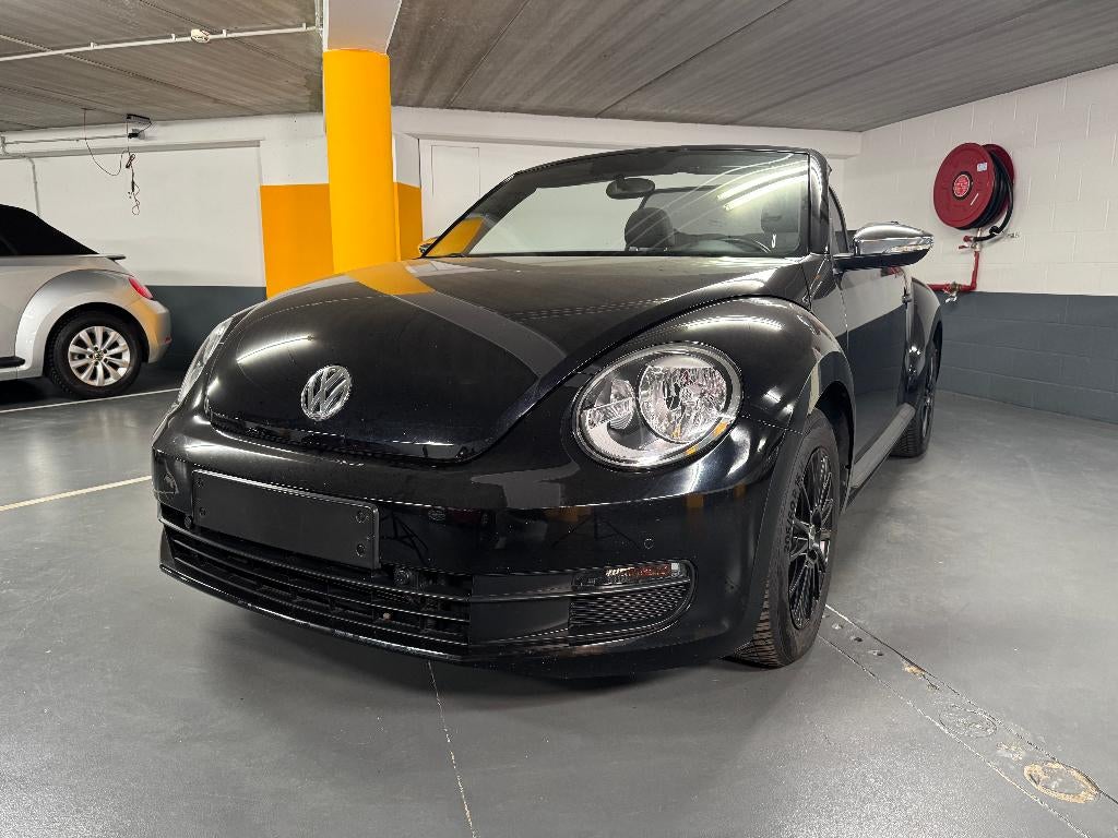 Volkswagen New Beetle zwart DSG Cab 1.2 TSI, Auto's, Volkswagen, Stof, 4 cilinders, Cabriolet, USB