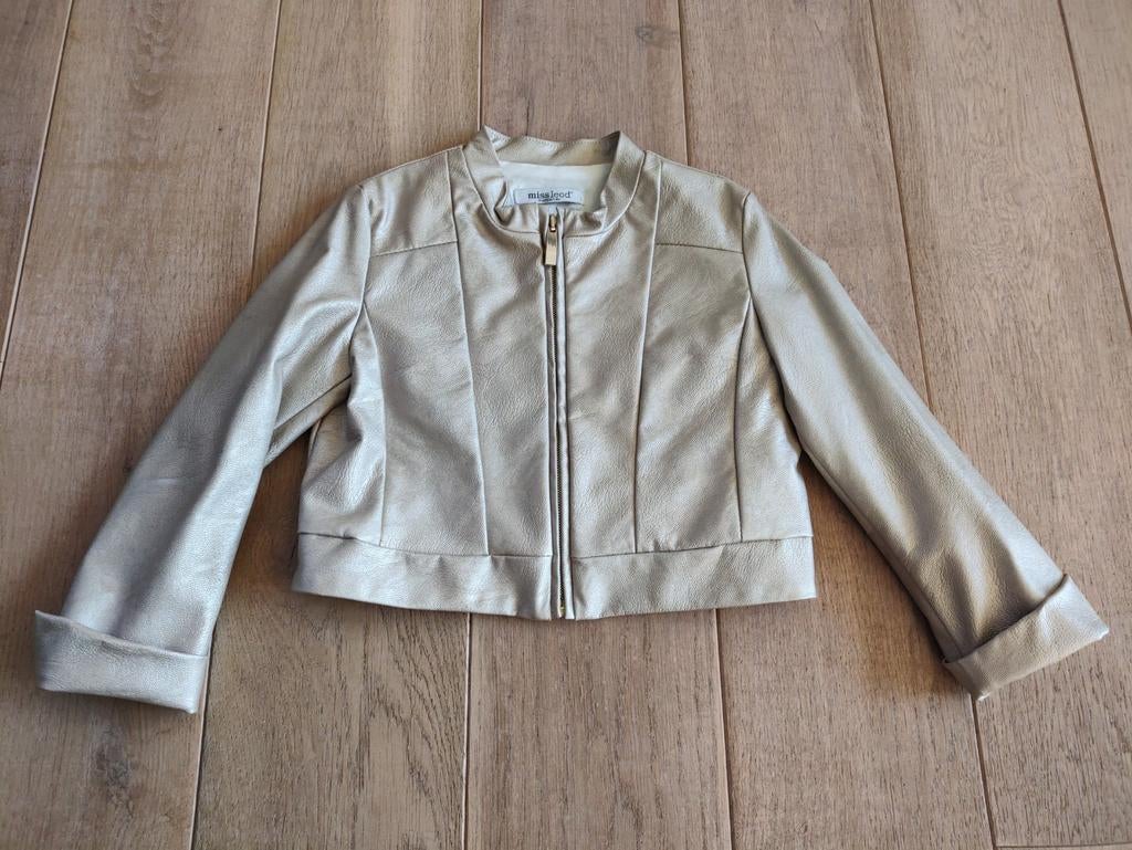 Goudkleurige blazer Miss Leod 110, Kinderen en Baby's, Meisje, Miss leod, Ophalen of Verzenden, Zo goed als nieuw