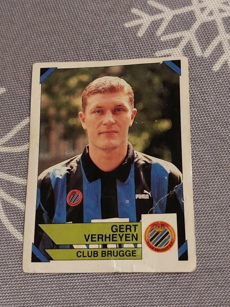 Panini / Sticker / Gert Verheyen / Club Brugge / Football 95, Verzamelen, Verzenden, Poster, Plaatje of Sticker