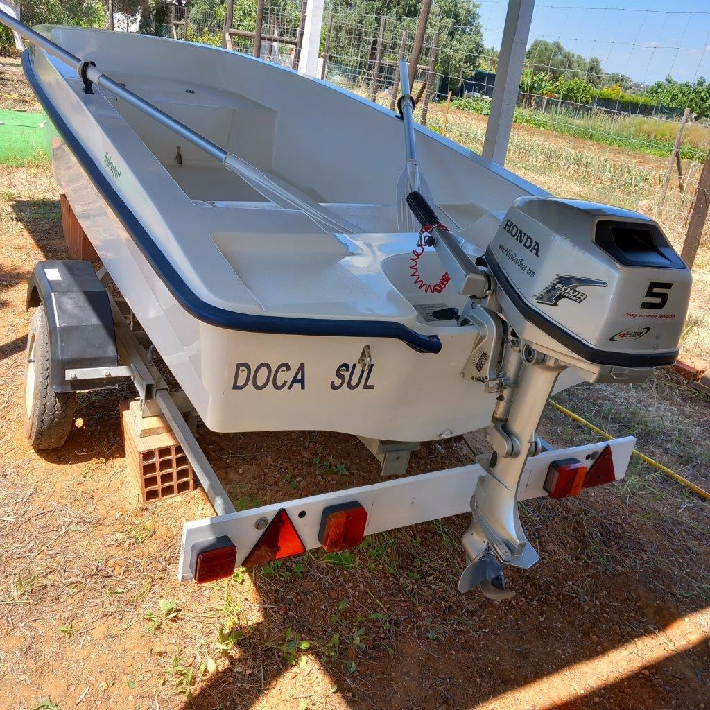 Boot met 4-takt en E motor en trailer, Watersport en Boten, Motorboten en Motorjachten, Ophalen, Gebruikt, Aluminium