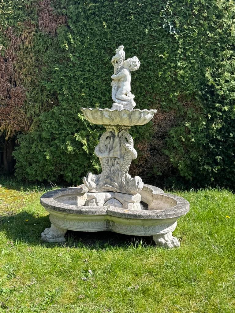 Klassieke tuinfontein met beeld – decoratief waterornament, Tuin en Terras, Ophalen, Beton, Fontein