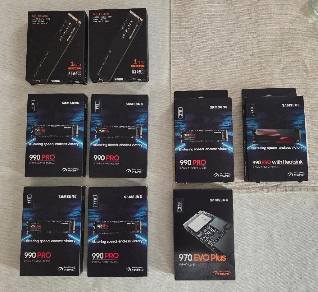 M.2 2280 NVMe SSD Samsung, Western Digital, Kioxia,..., Computers en Software, Harde schijven, Ophalen of Verzenden, Zo goed als nieuw