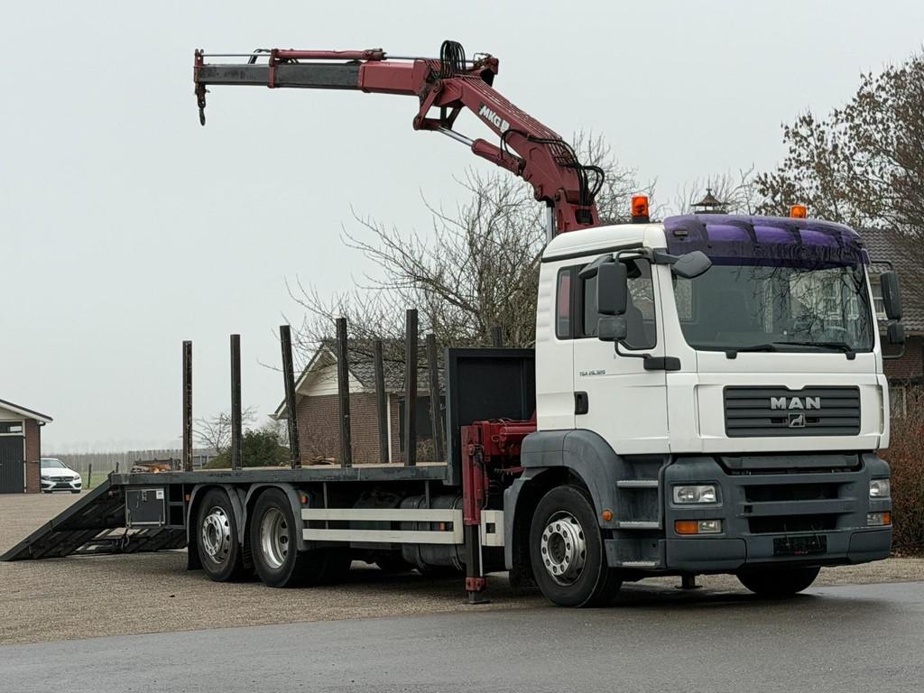 MAN TGA 26.320 RAMPES DE GRUE TRANSPORTEUR DE MACHINES DK115, Autos, Camions, Entreprise, Hayon arrière électrique, MAN, Diesel