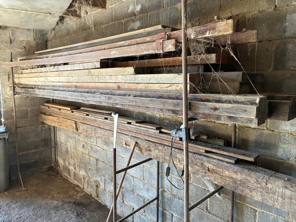 Lot 10 Madriers échafaudage/poutres/planches/poutre en chene, Bois dur, Enlèvement, Utilisé, 250 cm ou plus