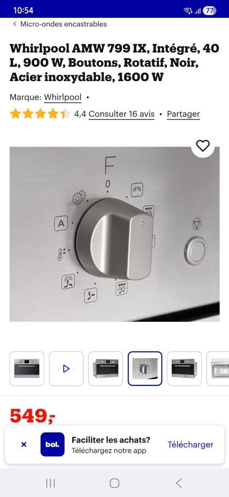 Combiné Four et micro-ondes Whirlpool en bon état., Electroménager, Micro-ondes, Enlèvement, Four, Micro-ondes