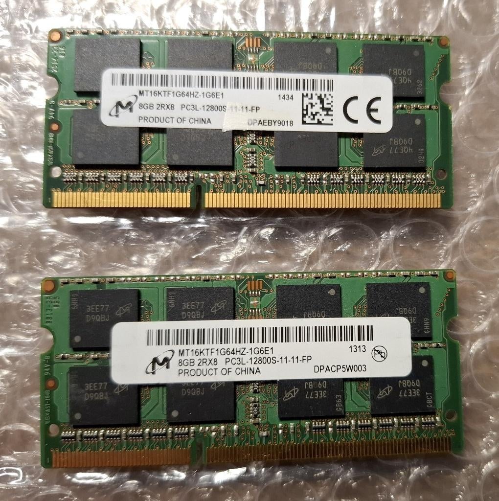 16gb SODIMM DDR3 1600 (2x8gb Kit) Micron, Computers en Software, RAM geheugen, Info@retrogamed.be, RetroGamed, DDR3, Ophalen of Verzenden