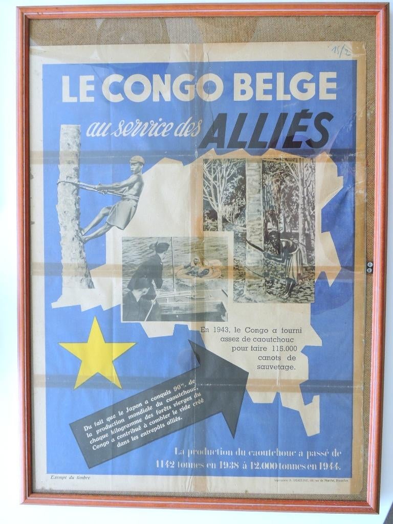 1945-1950 CONGO BELGE ancienne Affiche, Enlèvement ou Envoi