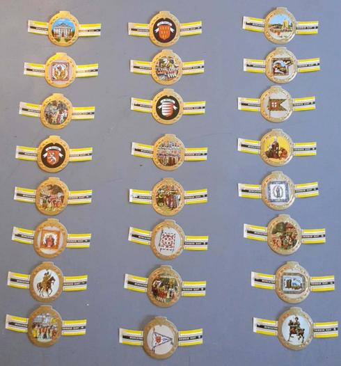 24 bagues de cigare serie n4 ommegang, Collections, Enlèvement ou Envoi, Utilisé, Bagues de cigare