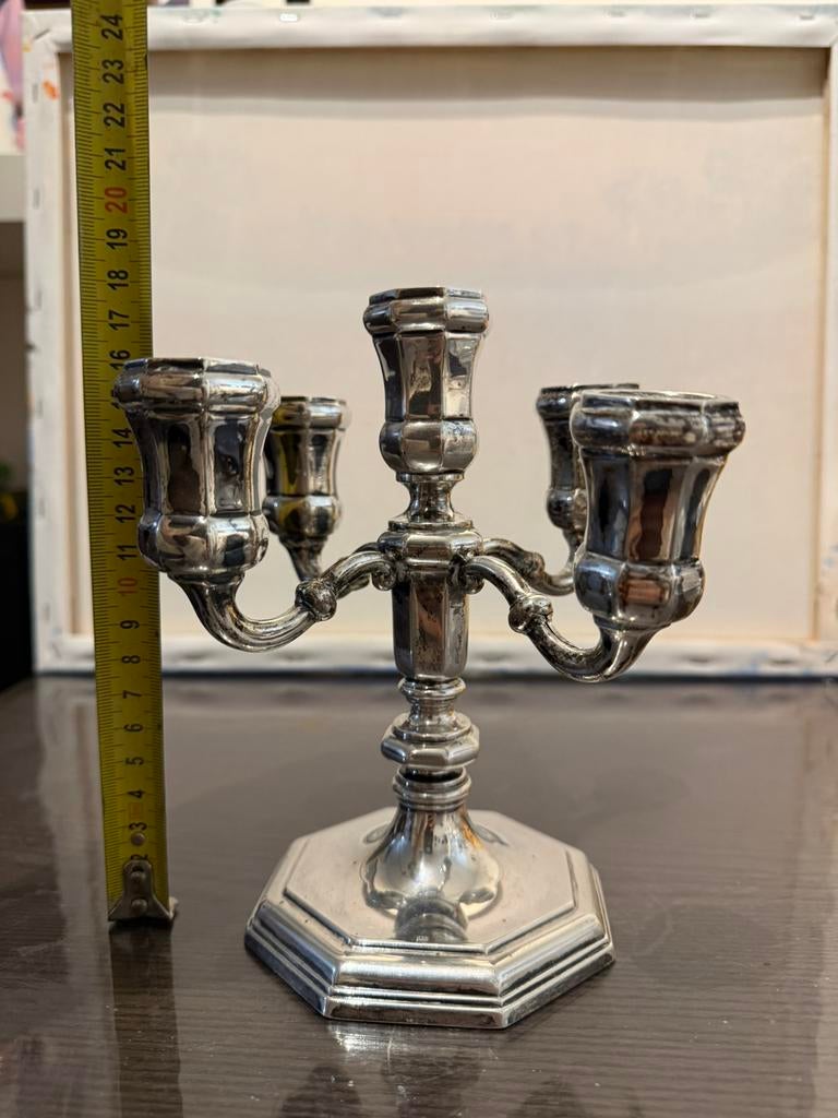 De kaarsenhouder is gemaakt van 835 zilver, Ophalen of Verzenden, Zilver