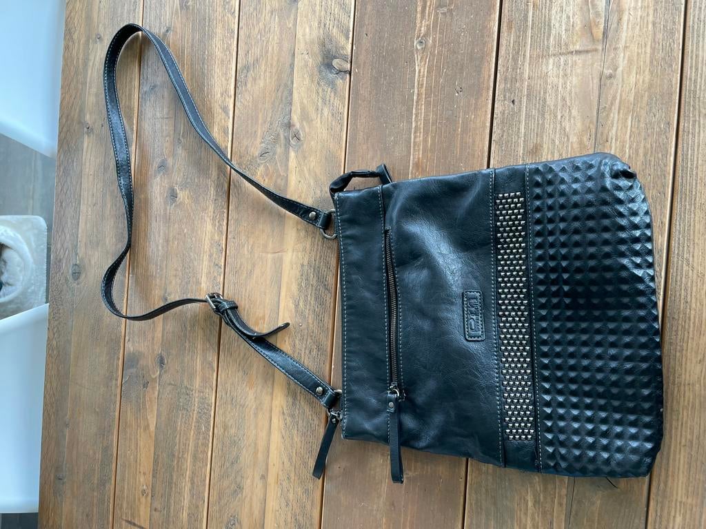 Stoere zwarte handtas, Bijoux, Sacs & Beauté, Sacs | Sacs Femme, Enlèvement ou Envoi, Comme neuf, Sac à main