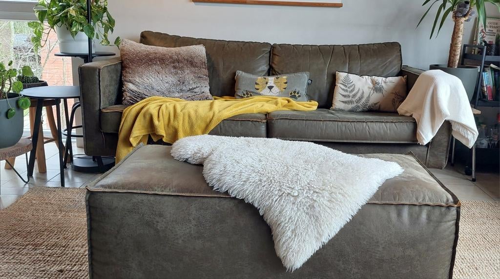 BePureHome perfecte staat 2,5 zit sofa incl. hocker/poef, Ophalen, Metaal