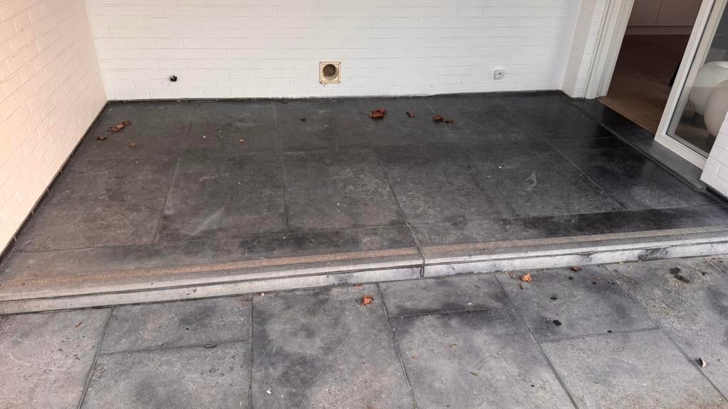 Belgische blauwsteen, Tuin en Terras, Tegels en Klinkers, Ophalen, Gebruikt, Natuursteen, 10 m² of meer