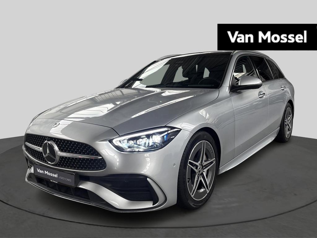 Mercedes-Benz C-klasse 180 AMG Line Estate + PANORAMISCH DAK, Auto's, Mercedes-Benz, Automaat, Zwart, 4 cilinders, Apple Carplay