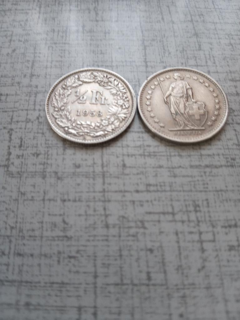 Suisse 50 cent argent 1958 TTB, Envoi, Autres pays, Monnaie en vrac, Argent