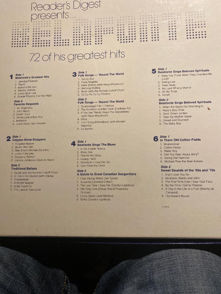 BELAFONTE 72 of his greatest hits, Enlèvement ou Envoi, Comme neuf, Blues