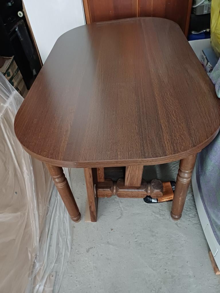Massief eiken tafel met 4 stoelen, Huis en Inrichting, Tafels | Eettafels, Ophalen, Eikenhout, Zo goed als nieuw, Vier personen