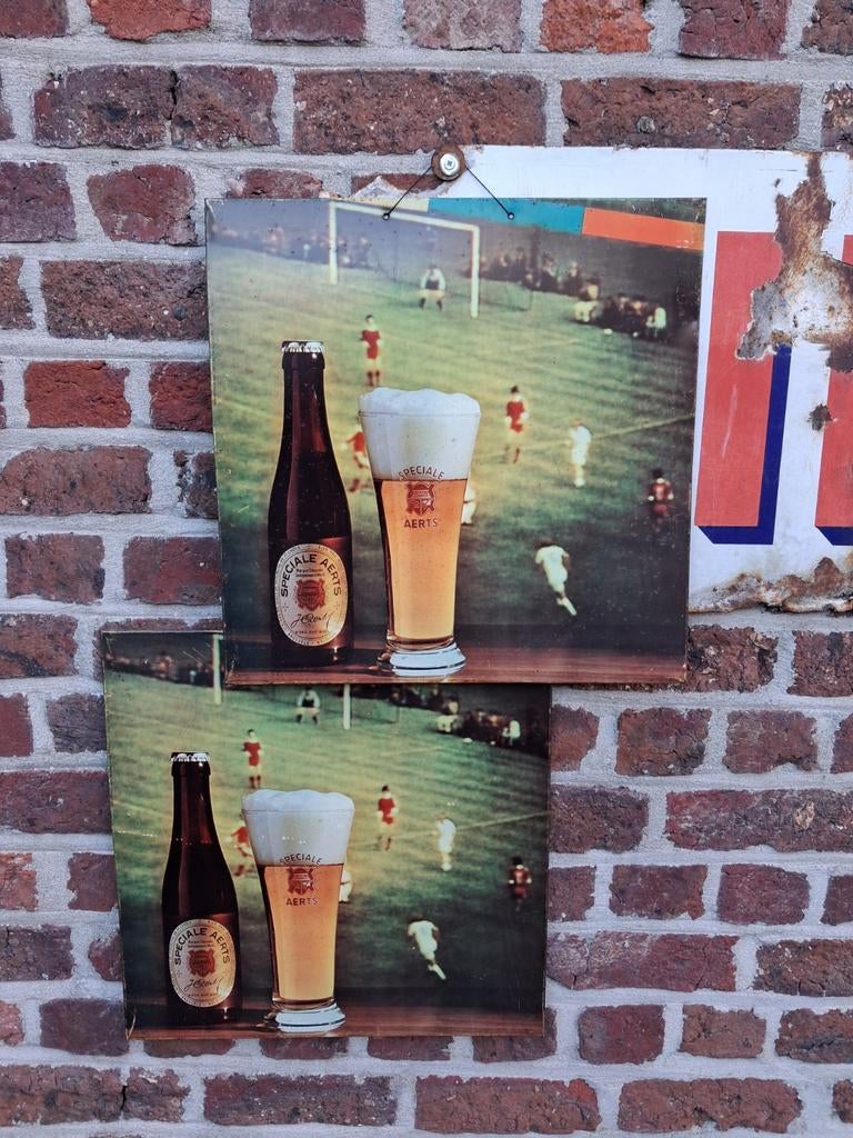 Haacht - brouwerij Aerts blikken bord 1975, Ophalen of Verzenden