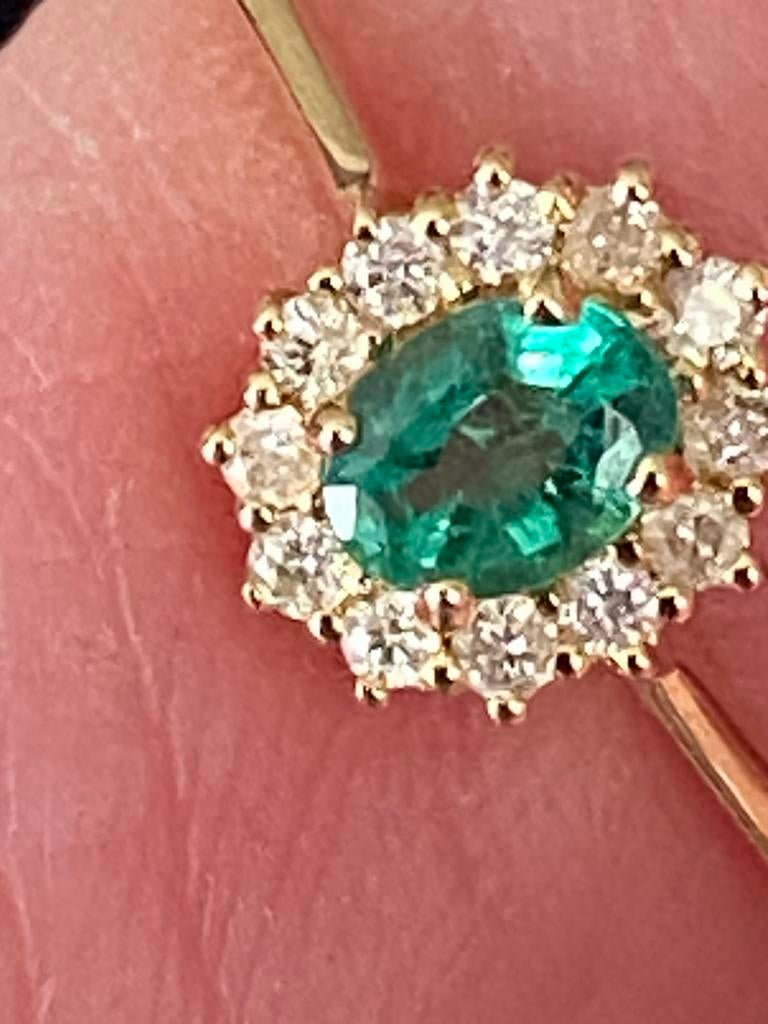 Bague en or 18 carats emeraude et diamants, Bijoux, Sacs & Beauté, Bagues, Enlèvement, Comme neuf, Or, Or