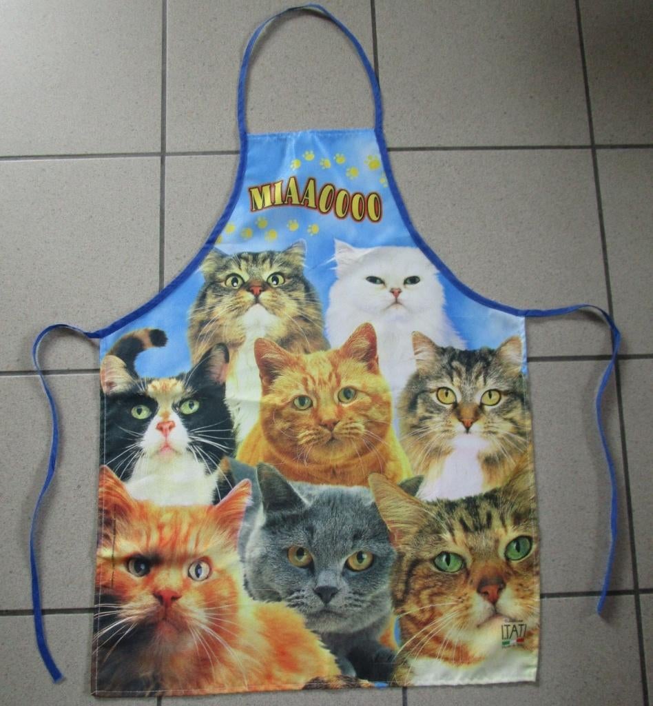 Kookschort “katten” - als NIEUW !, Huis en Inrichting, Keuken | Textiel, Ophalen of Verzenden, Zo goed als nieuw, Overige kleuren