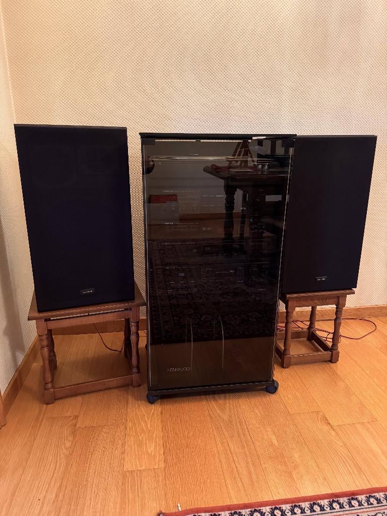 Complete vintage Kenwood hifi set + speakers + kast, Enlèvement, Utilisé, Tourne-disque, Autres marques