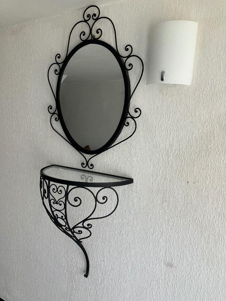 Console fer forgé avec miroir, Enlèvement