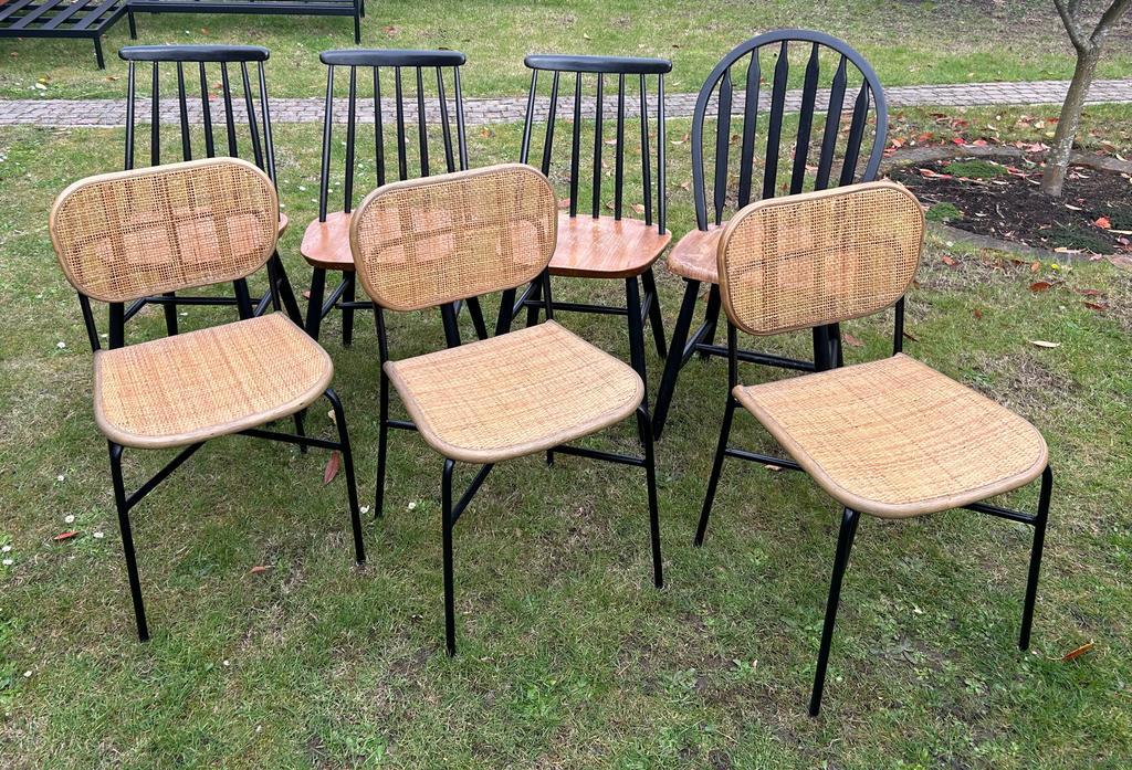 Rotan en Thonet/cafe stoelen (7stuks totaal), Enlèvement, Comme neuf