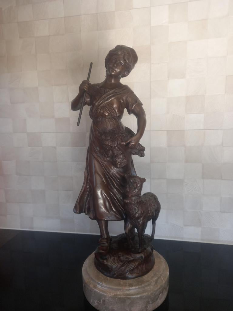 Bronzen beeld "Bergère" L&F Moreau, Enlèvement