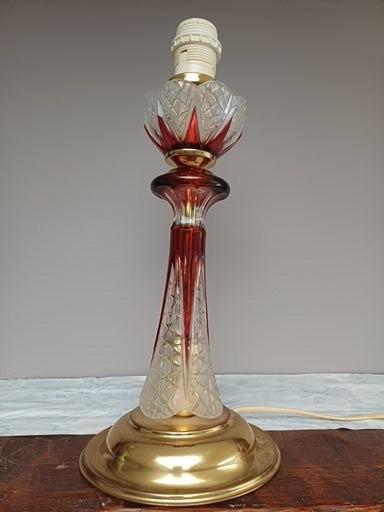 tafellamp kristal vintage boheems in prima staat, Ophalen