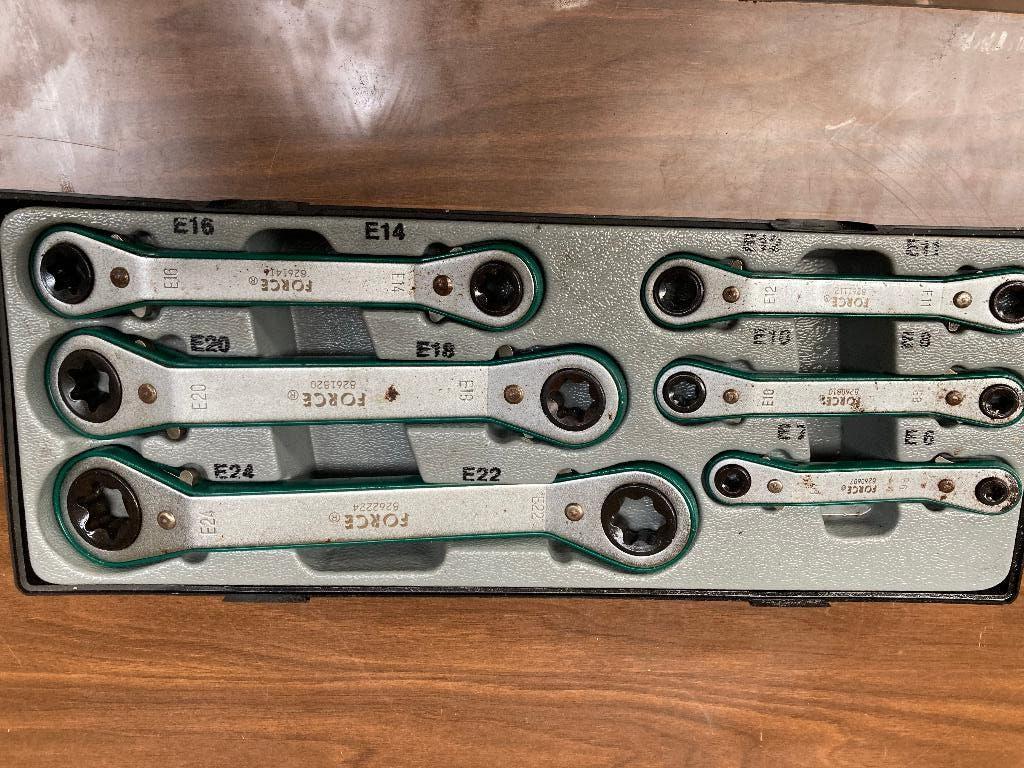 FORCE E-Torx ratelringsleutel set E6–E24 – professioneel, Ophalen of Verzenden, Zo goed als nieuw