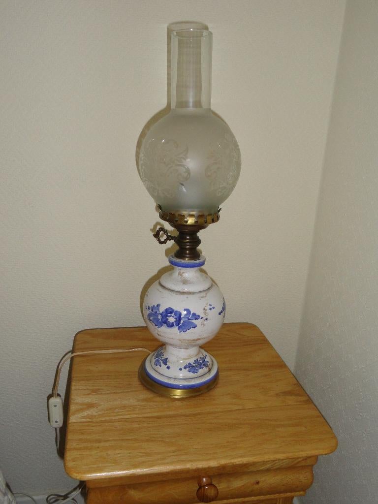 lampe de table style DELFT, Enlèvement, Comme neuf, Verre, DELFT