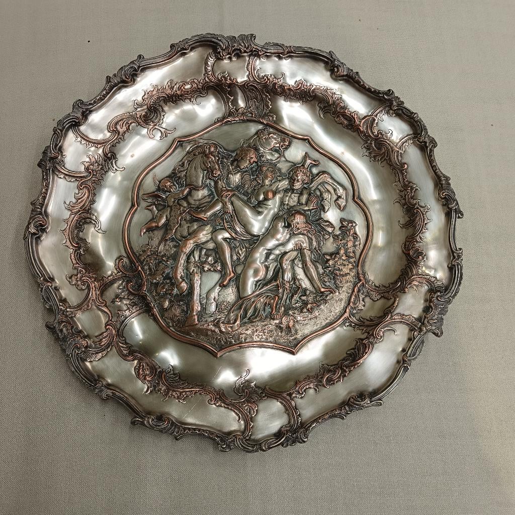 Bord verzilverd, Antiek en Kunst, Antiek | Zilver en Goud, Zilver, Ophalen of Verzenden