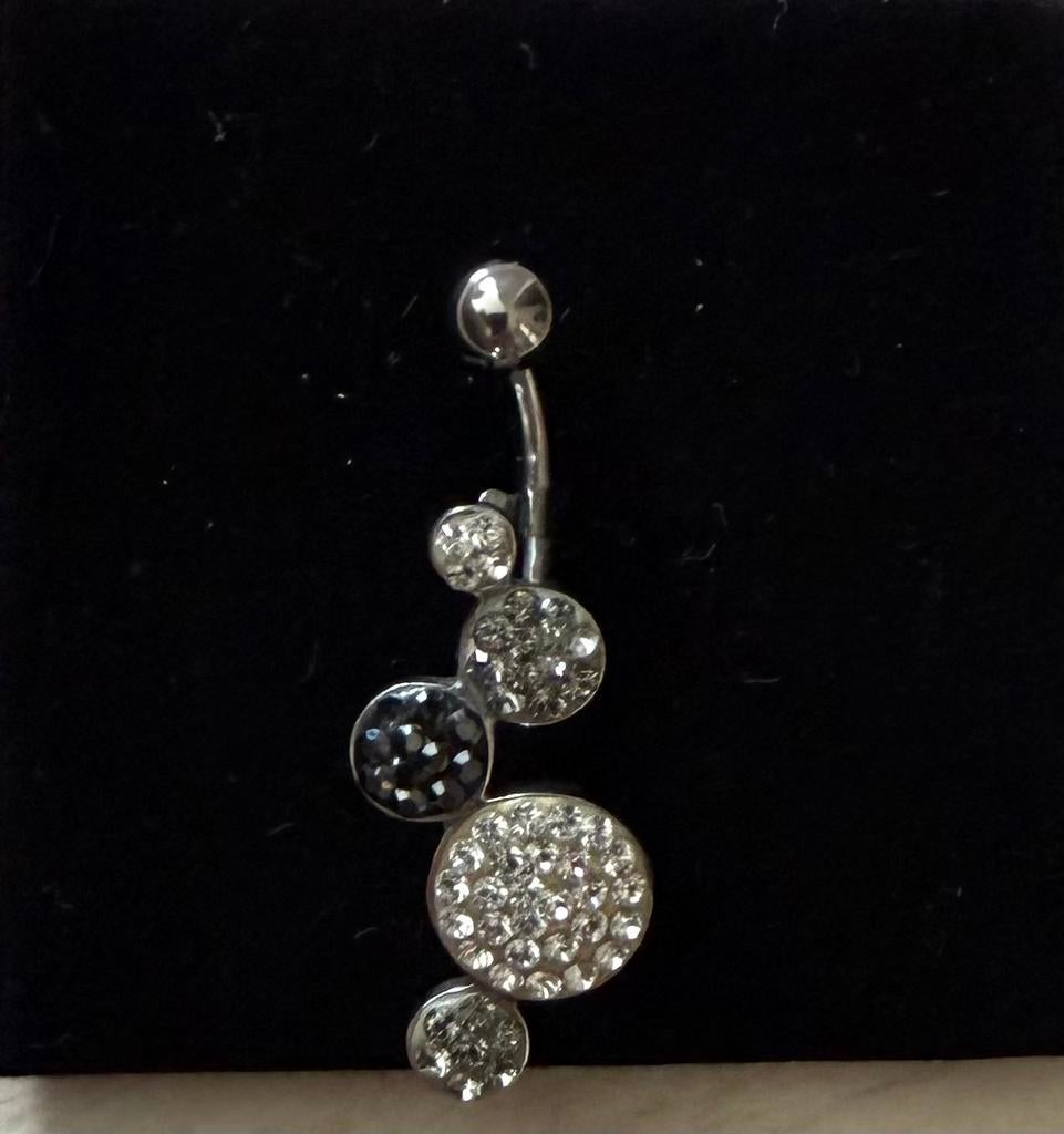 Navelpiercing, Handtassen en Accessoires, Piercings, Ophalen of Verzenden, Zo goed als nieuw, Staal, Navelpiercing