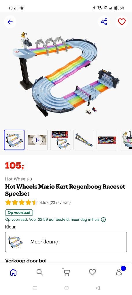 Hot Wheels Mario Kart regenboog racebaan, Kinderen en Baby's, Speelgoed | Racebanen, Ophalen, Racebaan, Zelf te bouwen, Nieuw