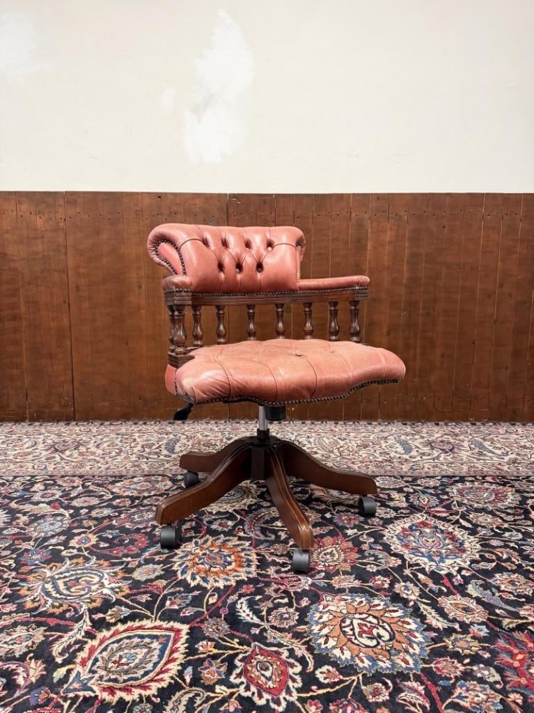 Klassiek Engels Chesterfield Bureaustoel, Ophalen of Verzenden