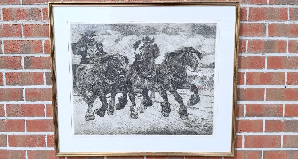 eerste proefdruk ets CONSTANT EUGENE DE BUSSCHERE, Ophalen