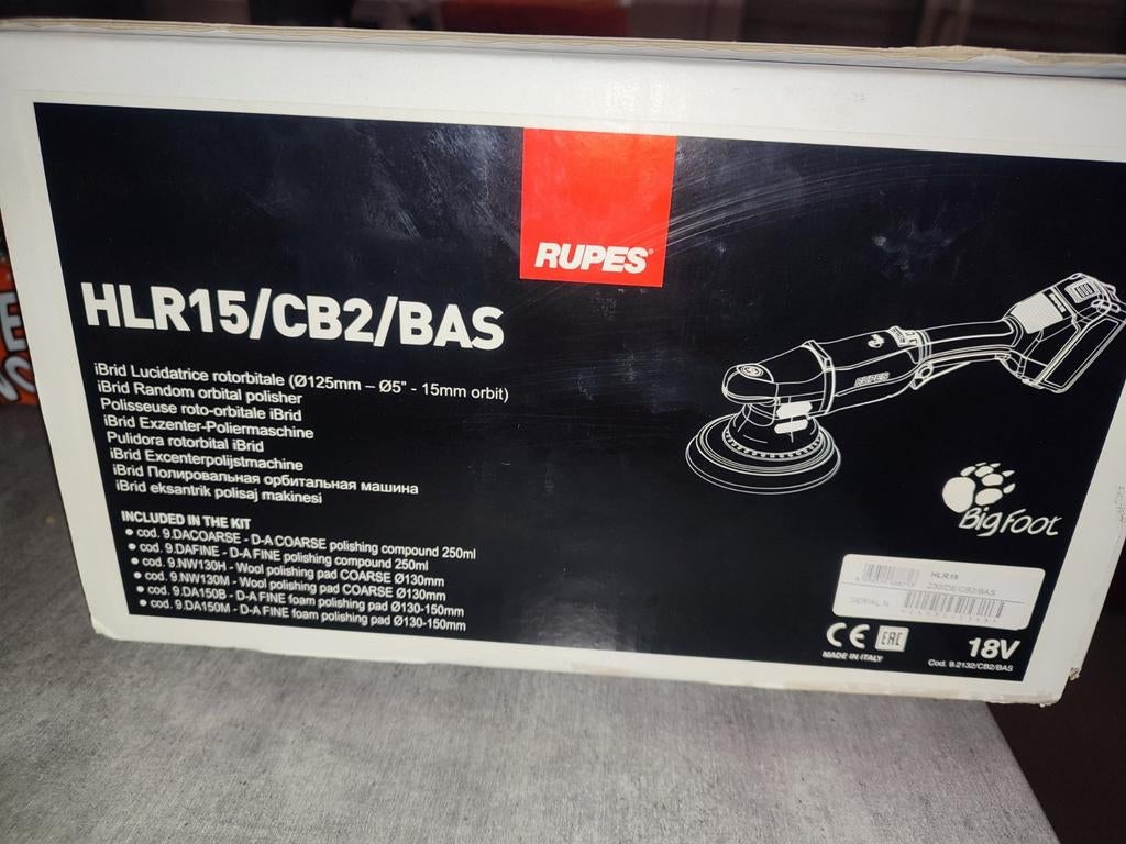 Polisseuse rupes 18v + sac + polish menzerna + pads spta, Enlèvement