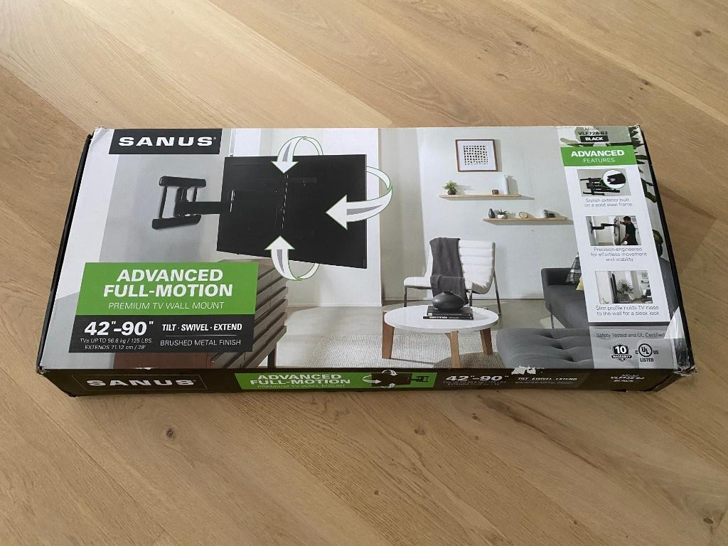 Support mural pour téléviseur Full Motion Sanus VLF728-B2, TV, Hi-fi & Vidéo, Support de télévision, Neuf, Enlèvement ou Envoi