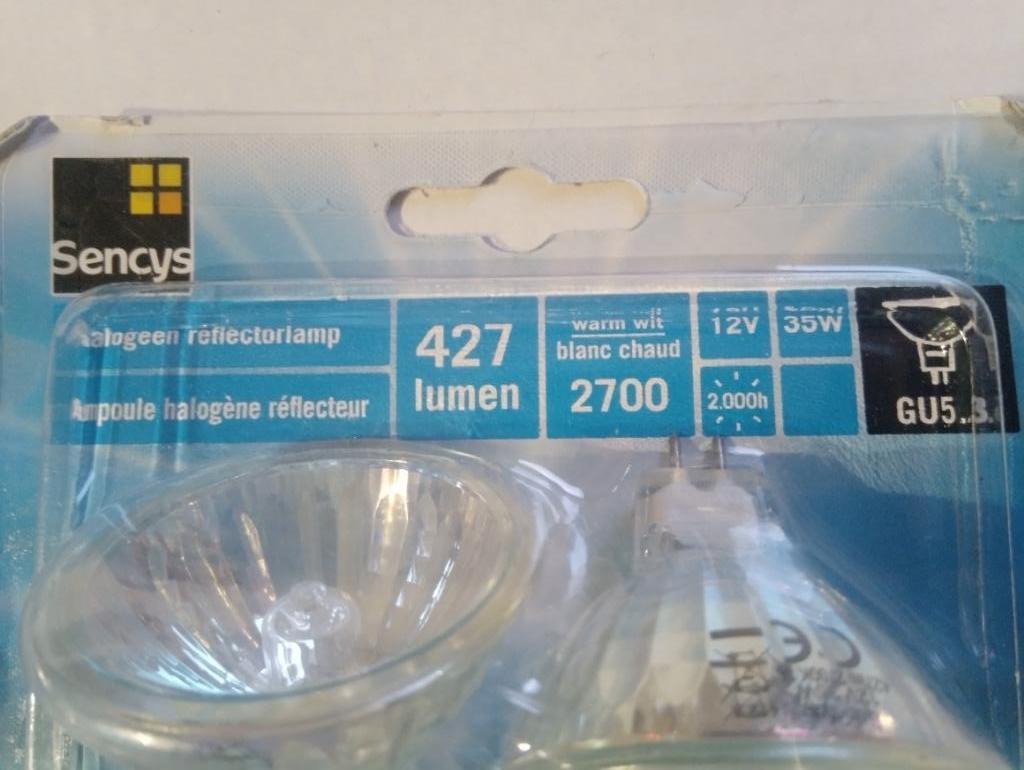 Sencys Eco halogeen reflector lamp MR16 35W GU5.3 - per 2, Huis en Inrichting, Ophalen of Verzenden, Nieuw, 30 tot 60 watt, Halogeen (gloei)lamp