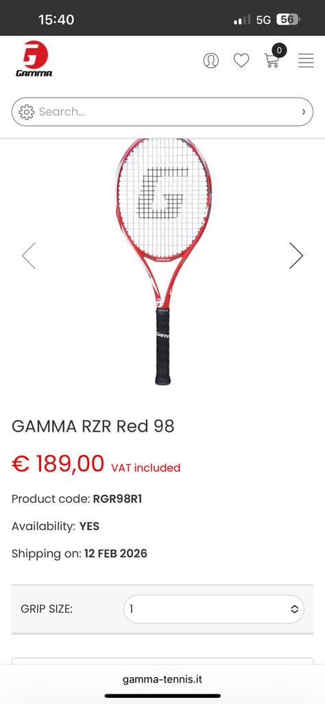 Raquette Gamma RedRZR 98, Sports & Fitness, Tennis, Enlèvement, Neuf, Raquette, Autres marques