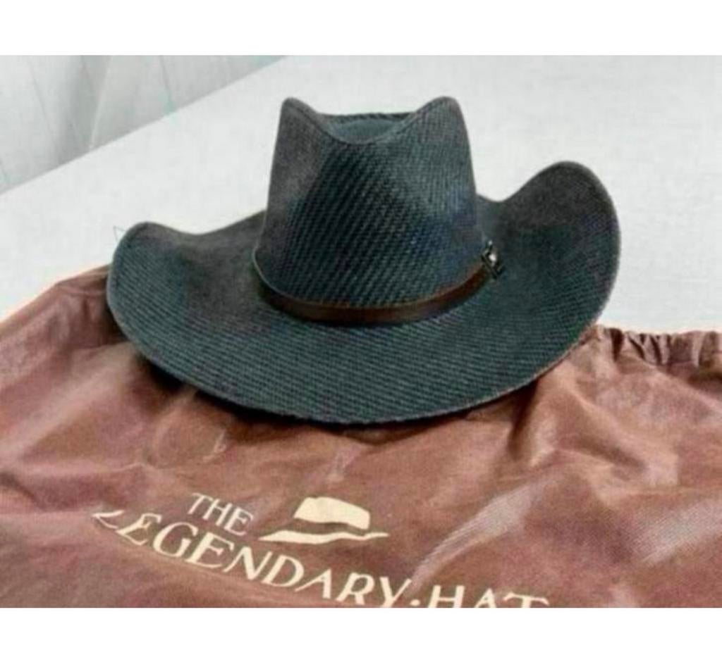The Legendary Hat Zwart zwarte hoed 57 luxe cowboy western, Ophalen of Verzenden, Nieuw, 57 cm (M, 7⅛ inch) of minder, Hoed