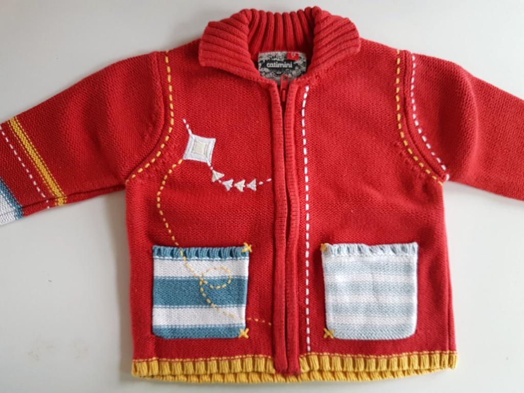 CATIMINI - Joli gilet rouge/bleu/jaune - T.18 mois/81 cm, Catimini, Garçon ou Fille, Enlèvement ou Envoi, Pull ou Veste