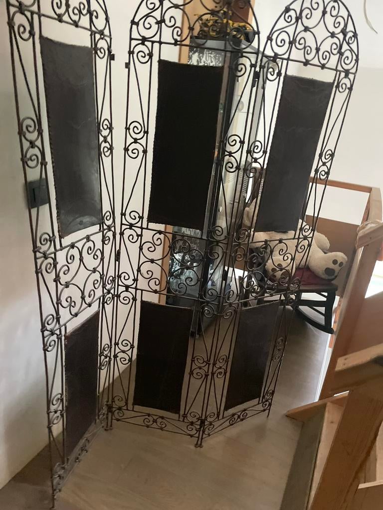 paravents fer & cuir, Maison & Meubles, Accessoires pour la Maison | Paravents d'intérieur, Utilisé, Enlèvement ou Envoi