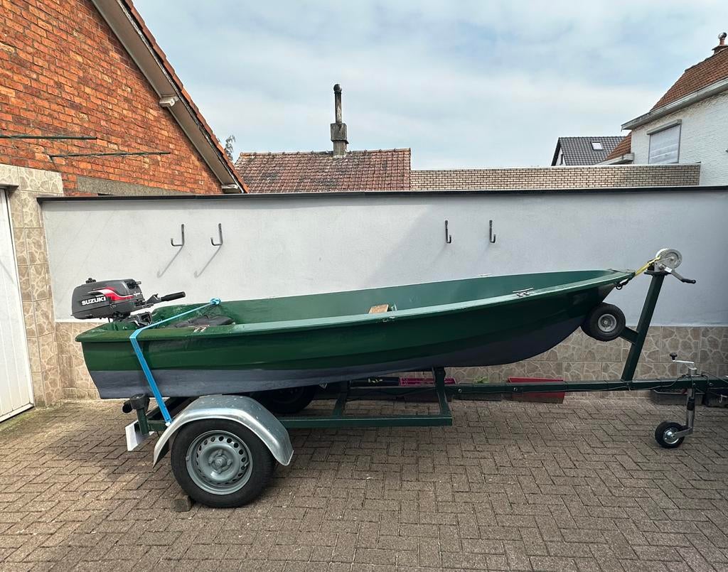 Complete vis/toerboot met trailer en motor direct vaar klaar, Sports nautiques & Bateaux, Bateaux de pêche & à console, Utilisé