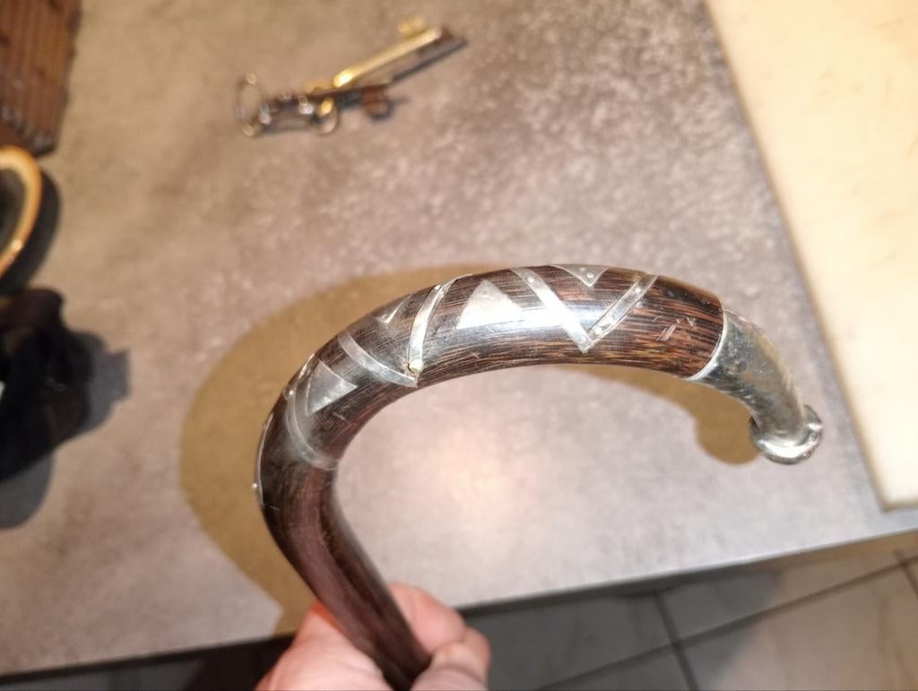 Prachtige grote zilveren wandelstok 104 cm. zie foto's, Ophalen of Verzenden, Gebruikt