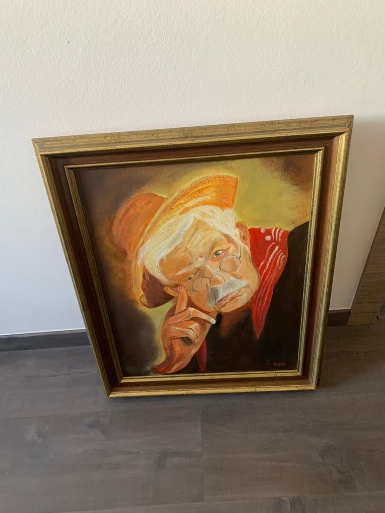 Schilderij van een boer, Ophalen of Verzenden, Zo goed als nieuw